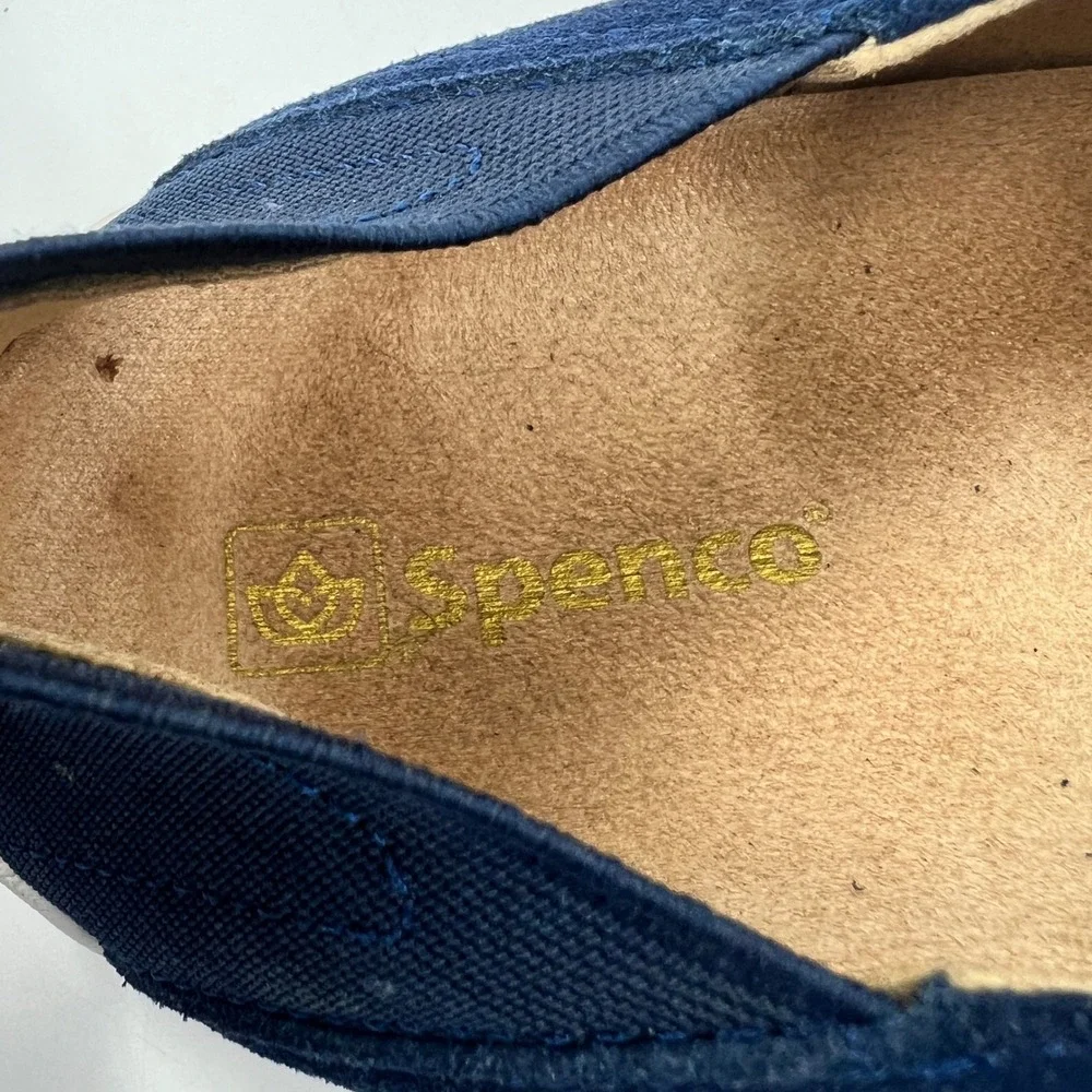 Spenco Siesta Slide Shoes Sz 8.5 Black Blue Orthotic Suede 2 Pr Comfy Slippers
